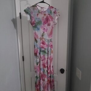 Floral Cap Sleeve Maxi Dress